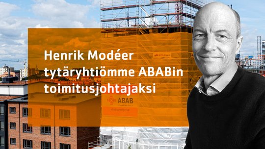 Henrik Modéer tytäryhtiömme ABABin toimitusjohtajaksi