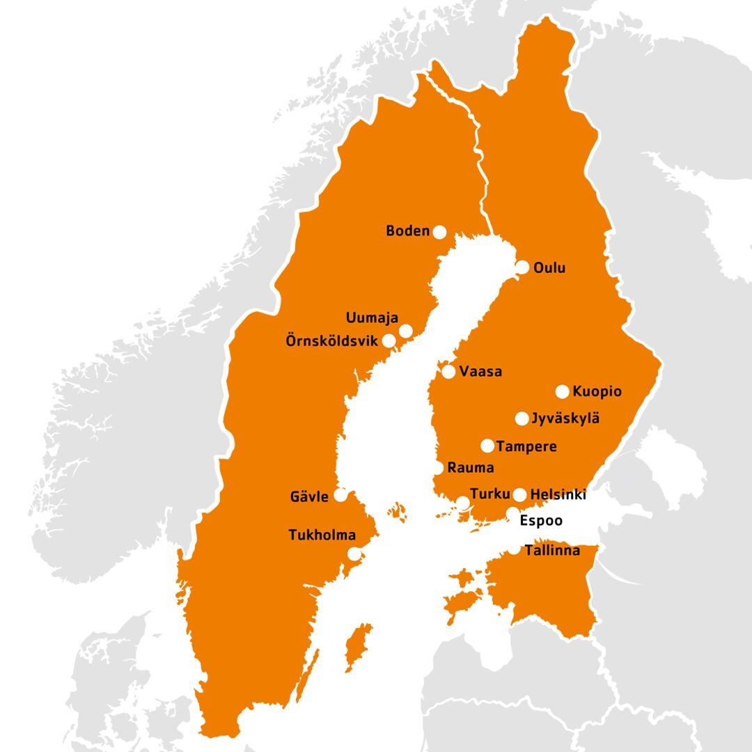 Telinekataja kartalla